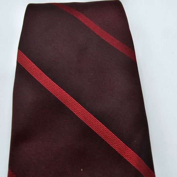 Mens Necktie Formal Donna Karen 57"Lx4"W Maroon Red Neck Tie New Silk Vintage - Picture 5 of 7